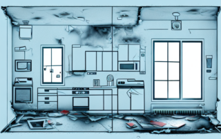 A rented apartment with visible damages like a broken window