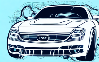 A car being transformed with various professional design elements like sleek paint