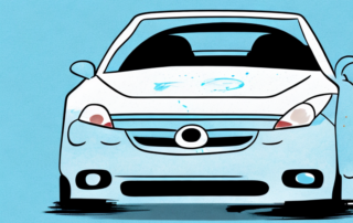 A car with visible scratches being polished using professional tools and products