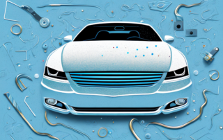 A car mid-process of being wrapped in a shiny