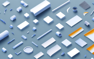 A set of pvc materials like pipes and sheets