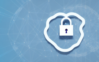 A cloud symbol intertwined with a lock