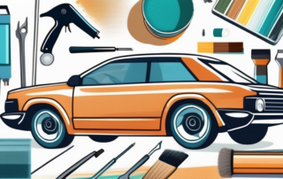 A car with a gleaming