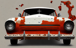 A car body with visible rust spots