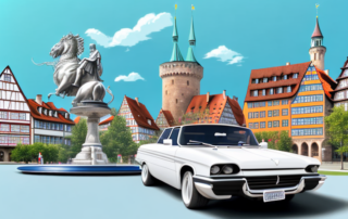 A sleek car with a glossy