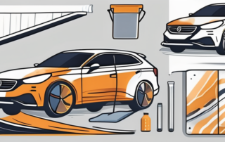 A variety of high-quality cleaning cloths strategically placed on different parts of a shiny