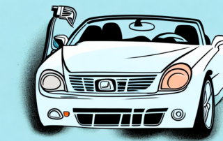 A convertible car with its top down