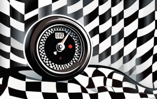 A dunlop tire with a pressure gauge inserted