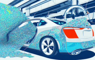 A car being wrapped in a glossy