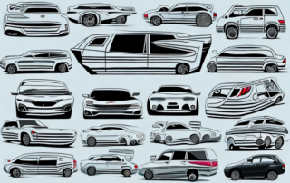 Various cars with unique and creative sticker designs on them