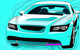 A sleek car with a vibrant turquoise chrome wrap