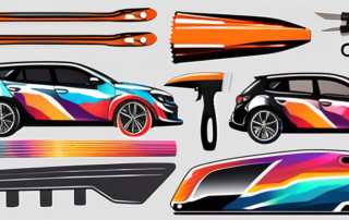 Various car parts such as the hood