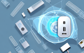 A usb stick inside a transparent