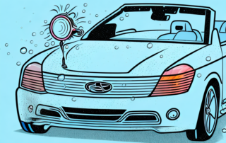 A convertible car with its top down