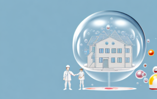 A protective bubble enveloping a model house