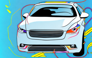 A car in the process of being wrapped in a glossy