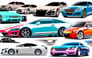 Several different types of cars