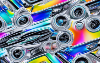 Various colored car polishes in stylish bottles on a car hood