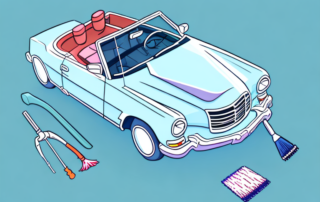 A convertible car with its top down