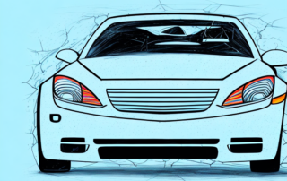 A car with visible scratches and damages on one side