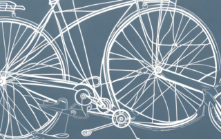 A bicycle being wrapped in a protective film