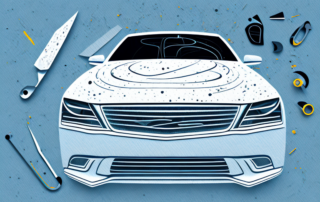 A car partially covered with carbon foil