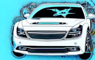 A car with different sections of it covered in glossy protective film