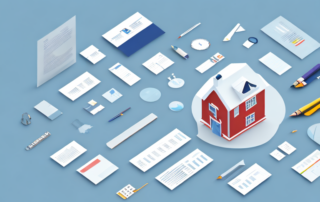 Various insurance policy documents symbolized with different icons like a house for home insurance
