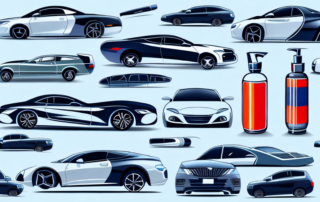 Several different car polish bottles lined up