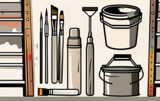 Various painting tools such as brushes