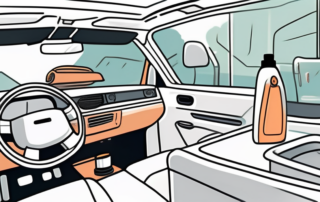 A car interior focusing on various plastic parts like the dashboard