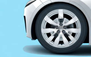 A car wheel with a shiny ceramic coating