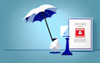 A broken vase with a document (symbolizing an insurance policy) next to it