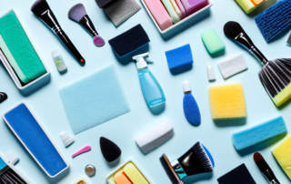 Various car cleaning products like soap