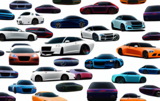 Several cars in different colors and patterns