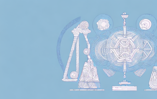 A balanced scale with symmetrical objects on one side and asymmetrical objects on the other