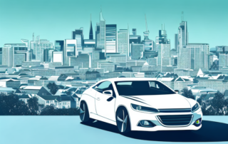 A car in the process of being wrapped in a sleek