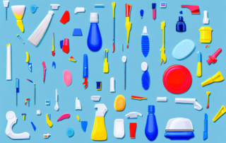 Various types of plastic items like a plastic chair