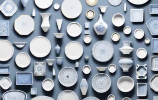 Various ceramic objects such as vases