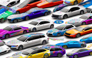 Several cars of different colors and models