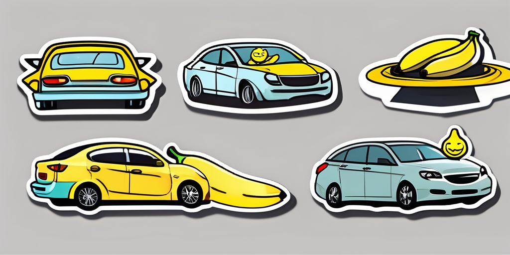 A variety of humorous bumper stickers on a car