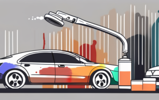 A car in the process of being painted