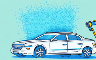 A car being washed on a driveway