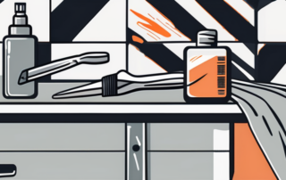 Various tools and products used for removing paint scratches from a car