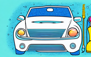 A car with a sparkling clean windshield