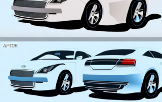 A car before and after being polished