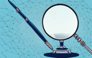 A broken vase under a magnifying glass