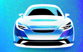 A car with a vibrant