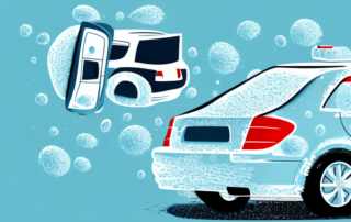 A car with soap suds on it