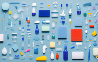 Various plastic items such as toys